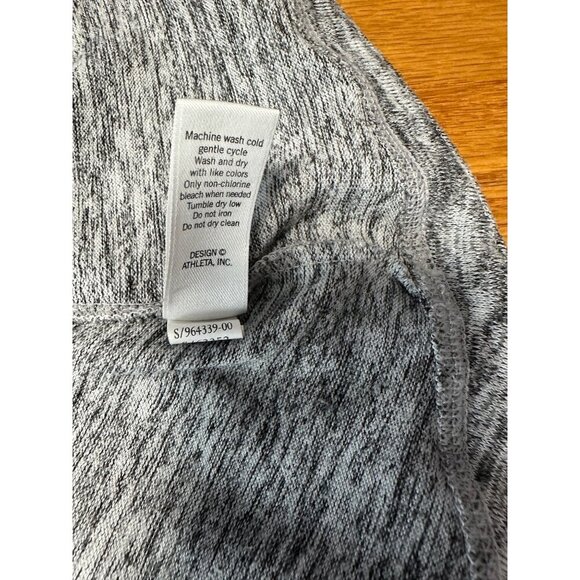 ATHLETA No Sweatin' It Sharkbite Pullover Gray Heather Shirt Women's Size M - Picture 8 of 11